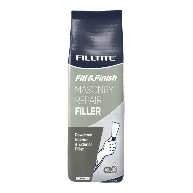 Filltite masonry repair grey powder filler 1.5kg tub.