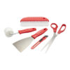 Fit For The Job wallpaper hanging tools including smoother, brush, roller, knife, and scissors.