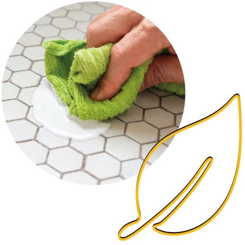Cleaning surface with cloth using Pretty Boy paint cleaner.