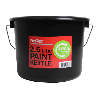ProDec 2.5 Litre Paint Kettle with recycled plastic body and metal carry handle.