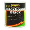 Rustins Quick Dry Blackboard Paint Black 250ml – smooth matt finish for chalkboards and creative DIY surfaces.