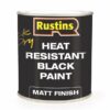 Rustins Heat Resistant Black Paint 250ml – Matt finish paint for high-temperature surfaces