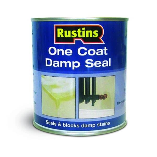 Rustins One Coat Damp Seal – 250ml can for sealing and blocking interior damp stains on walls and ceilings.