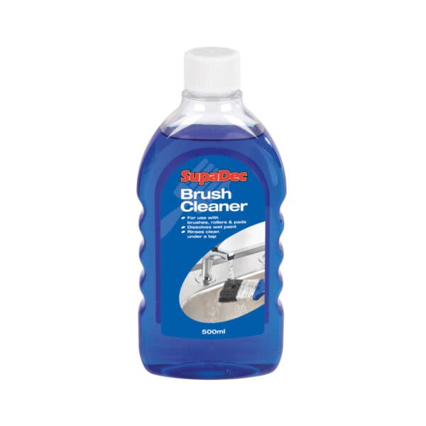 Supadec Brush Cleaner 500ml bottle – solvent cleaner for oil-based paint brushes.
