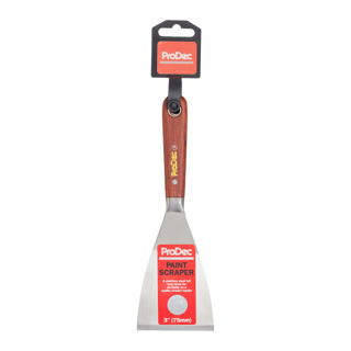 ProDec Scale Tang Professional Scraper with 3 inch steel blade and wooden handle.