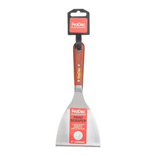 ProDec Scale Tang Professional Scraper with 1 inch steel blade and wooden handle.