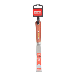 ProDec Scale Tang Professional Scraper with 1 inch steel blade and wooden handle.