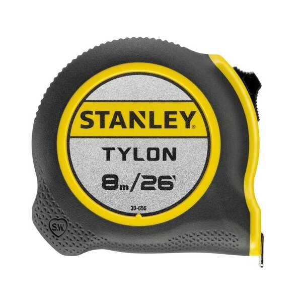 Stanley Tylon tape measure 8m in yellow and black bi-material case